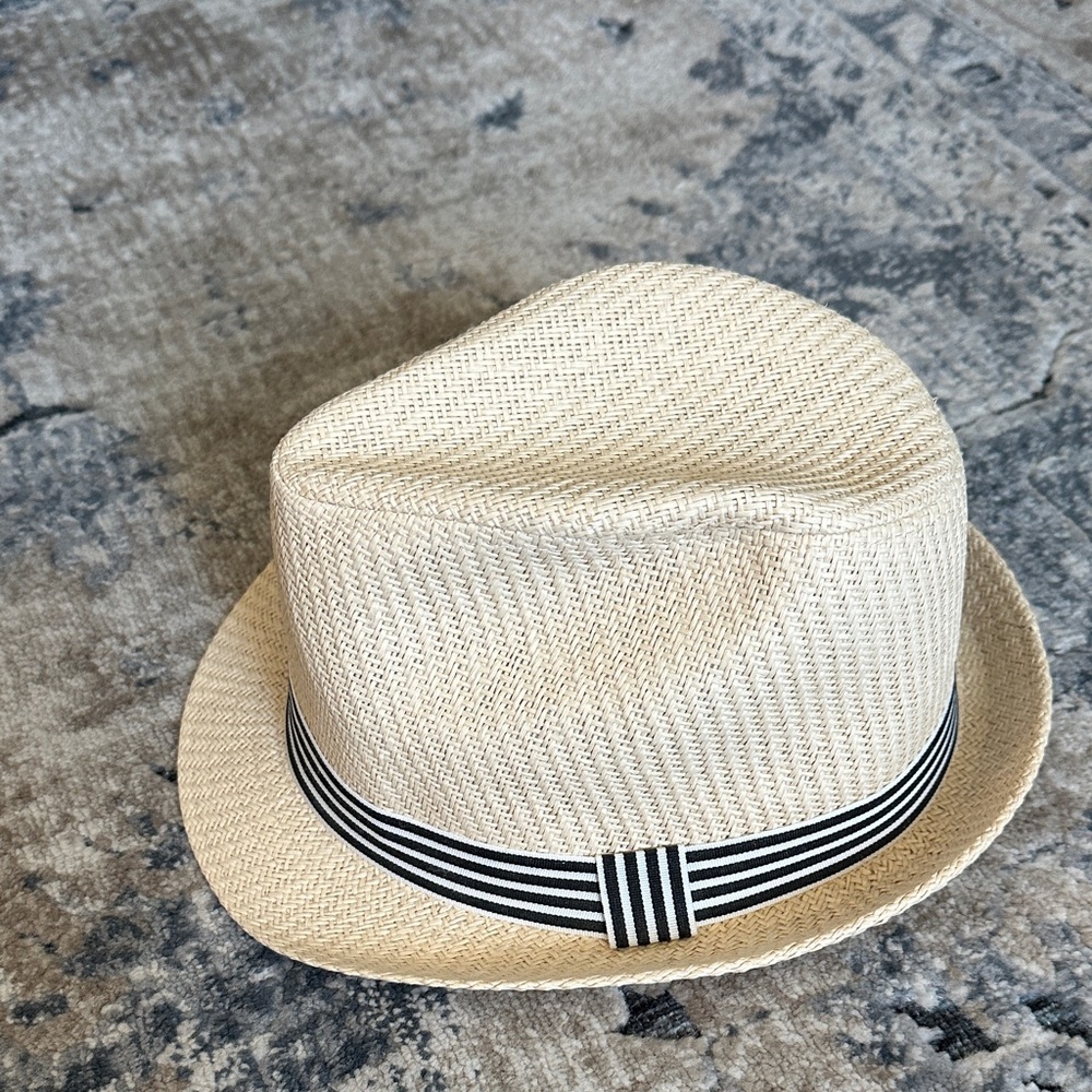 Stylish Tan Fedora with Black and White Band